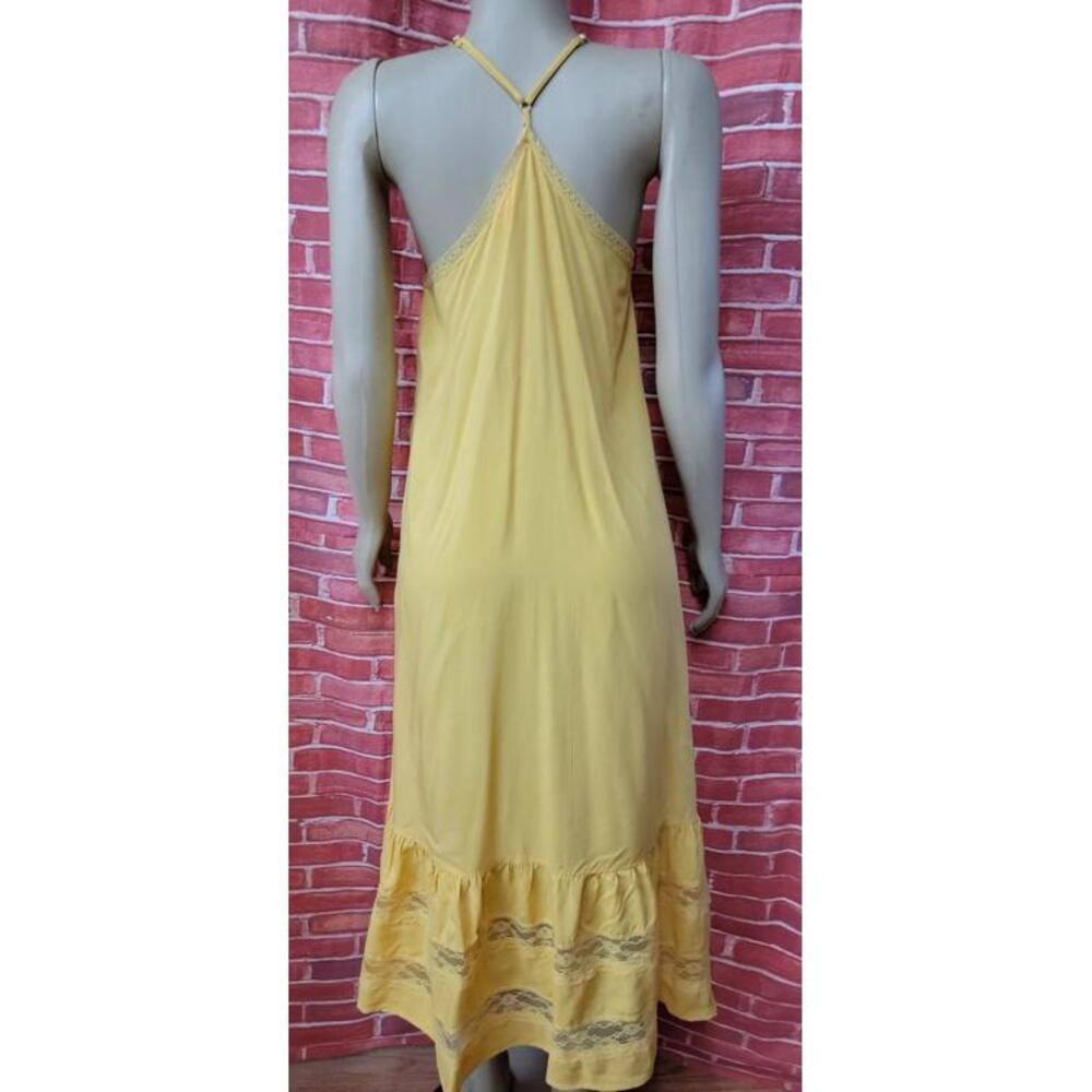 Re:named yellow pephem racerback Women's slip midi dress Size S #C5